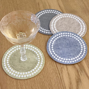 Bodrum Linens Pearls Coasters - Set of 4