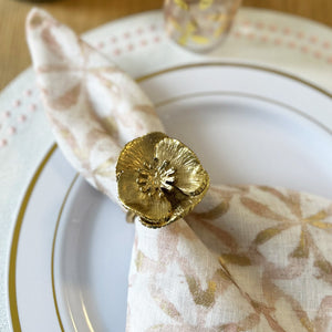 Bodrum Linens Poppy Flower - Napkin Rings - Set of 4