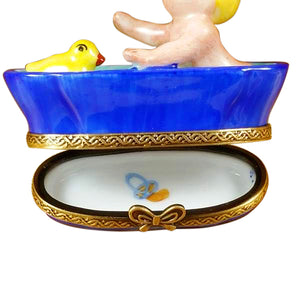 Rochard "Baby in Tub with Duck" Limoges Box