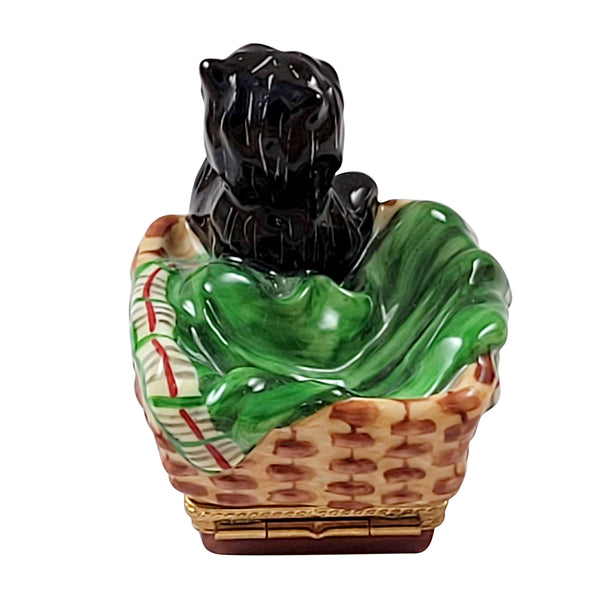 Load image into Gallery viewer, Scottish Terrier in Basket Limoges Box
