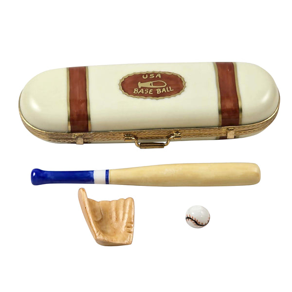 Load image into Gallery viewer, Rochard &quot;Baseball Case with Glove/Bat/Ball&quot; Limoges Box
