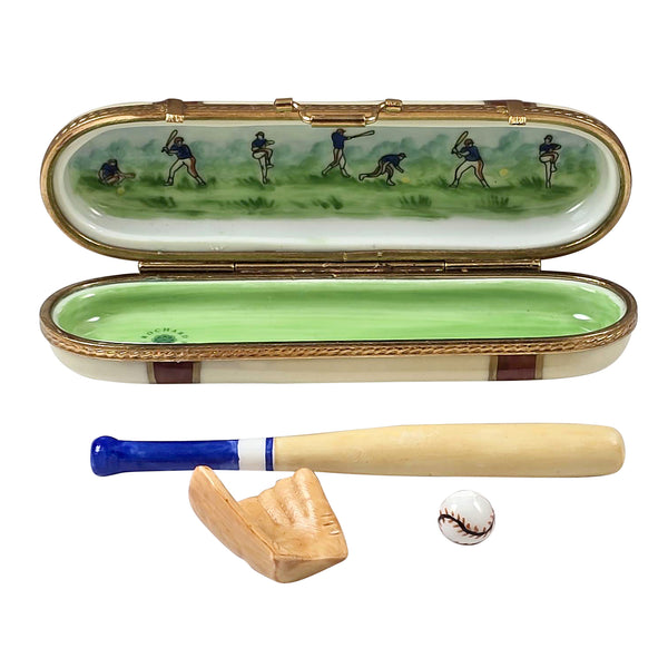 Load image into Gallery viewer, Rochard &quot;Baseball Case with Glove/Bat/Ball&quot; Limoges Box
