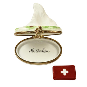 Rochard "Matterhorn with Removable Swiss Flag" Limoges Box