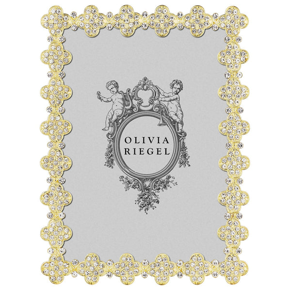 Load image into Gallery viewer, Olivia Riegel Gold Pavé Clover 5&quot; x 7&quot; Frame
