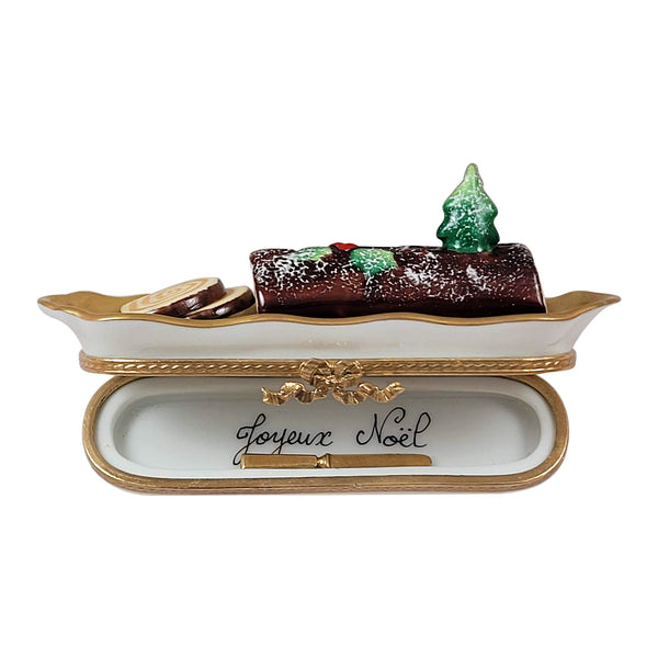 Load image into Gallery viewer, Rochard &quot;Buche De Noel with Knife&quot; Limoges Box
