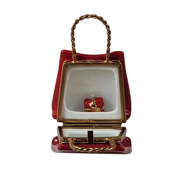 Load image into Gallery viewer, Rochard &quot;Christmas Shopping Bag with Present&quot; Limoges Box
