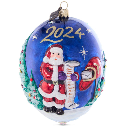 Jay Strongwater 2024 Christmas Delivery Glass Ornament