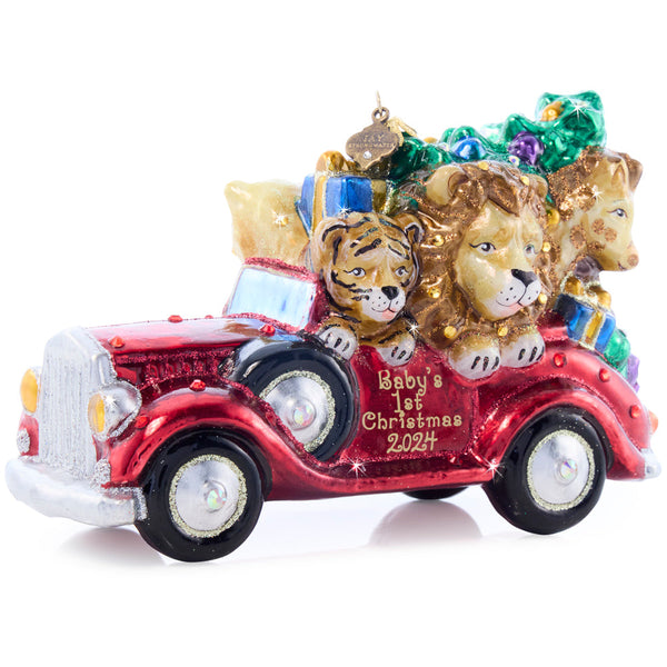 Load image into Gallery viewer, Jay Strongwater Baby&#39;s First Rolls Royce Glass Ornament
