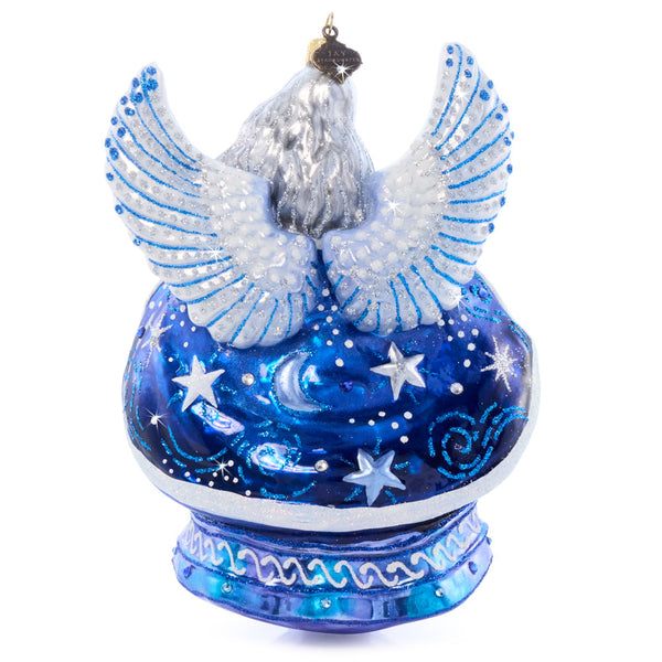 Load image into Gallery viewer, Jay Strongwater Night Angel Glass Ornament
