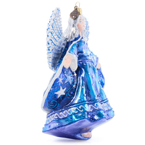 Jay Strongwater Night Angel Glass Ornament