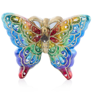 Jay Strongwater Rainbow Butterfly Glass Ornament