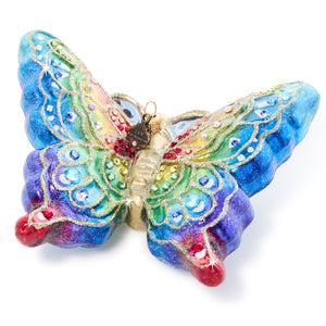 Jay Strongwater Rainbow Butterfly Glass Ornament