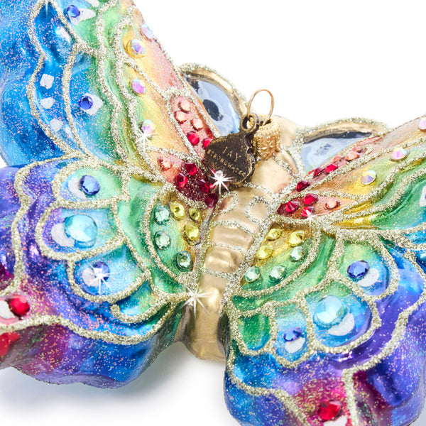 Load image into Gallery viewer, Jay Strongwater Rainbow Butterfly Glass Ornament
