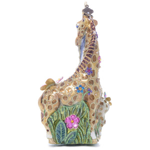 Jay Strongwater Mom and Baby Giraffe Glass Ornament