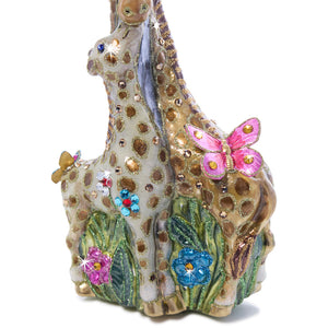 Jay Strongwater Mom and Baby Giraffe Glass Ornament