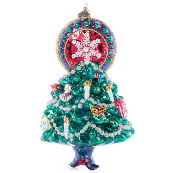 Load image into Gallery viewer, Jay Strongwater Nouveau Christmas Glass Ornament
