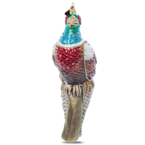 Jay Strongwater Pheasant Glass Ornament