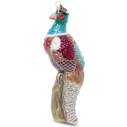 Jay Strongwater Pheasant Glass Ornament