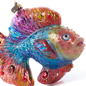 Jay Strongwater Fancy Fish Glass Ornament