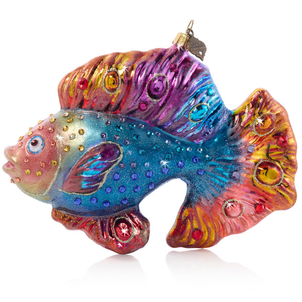 Load image into Gallery viewer, Jay Strongwater Fancy Fish Glass Ornament
