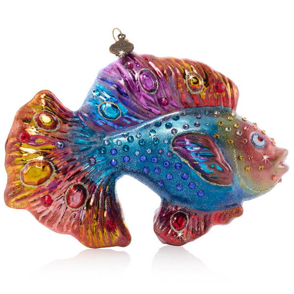 Load image into Gallery viewer, Jay Strongwater Fancy Fish Glass Ornament
