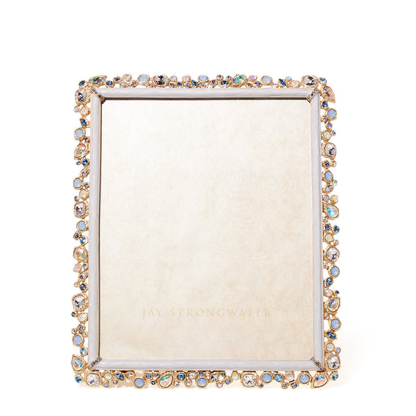 Load image into Gallery viewer, Jay Strongwater Theo Bejeweled 8&quot; x 10&quot; Frame - Pale Blue
