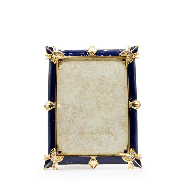 Load image into Gallery viewer, Jay Strongwater Geraldine Art Deco 5&quot; x 7&quot; Frame - Delft Garden
