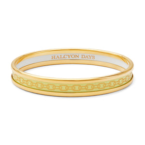 Halcyon Days Skinny Chain Buttercup & Gold Enamel Bangle