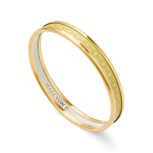 Halcyon Days Skinny Chain Buttercup & Gold Enamel Bangle