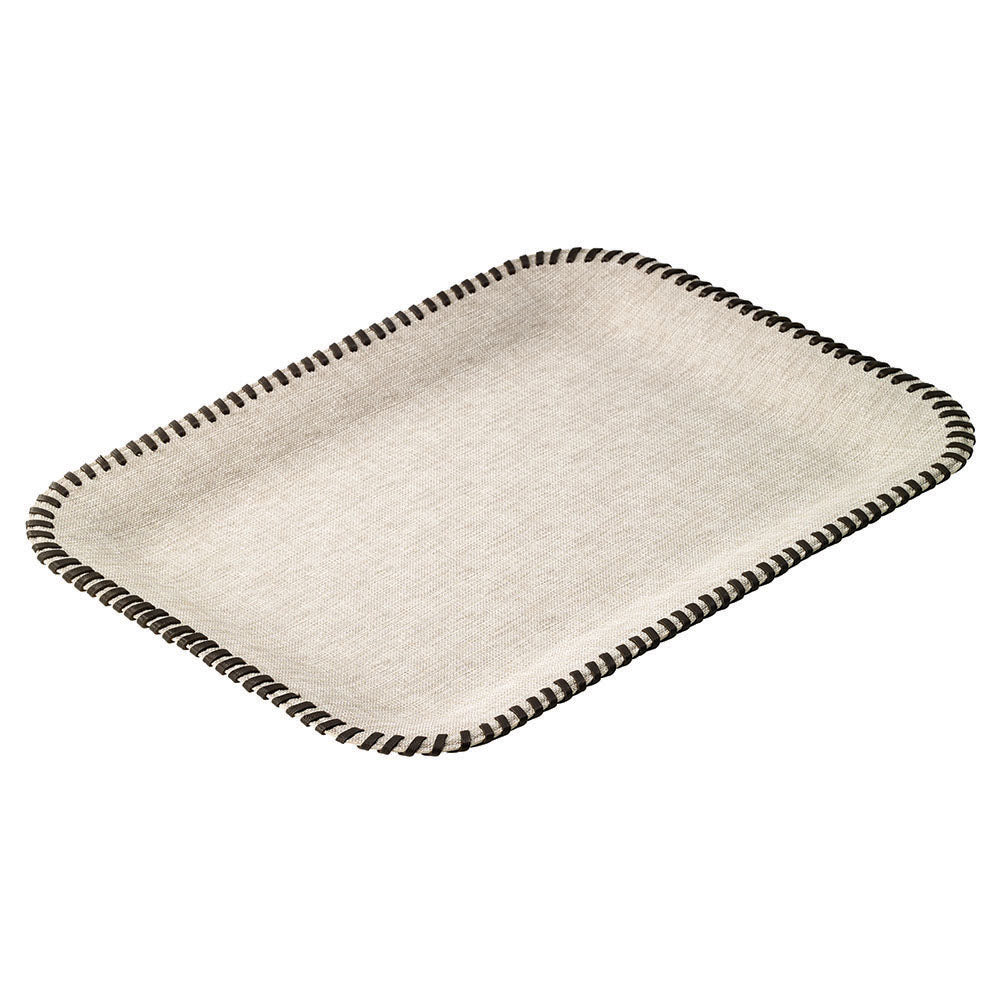 Bodrum Linens Whipstitch Beige Flat Tray