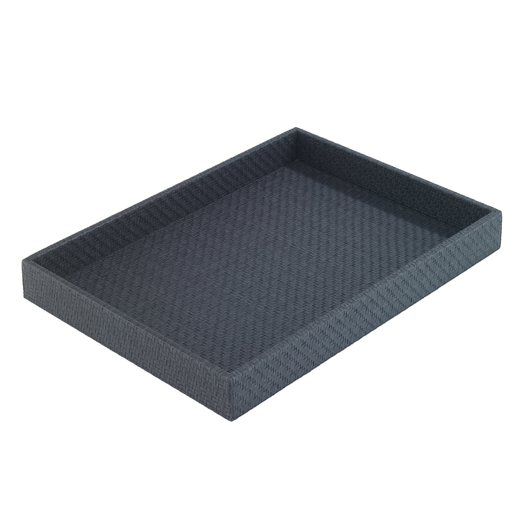 Bodrum Linens Wicker Black Rectangular Tray