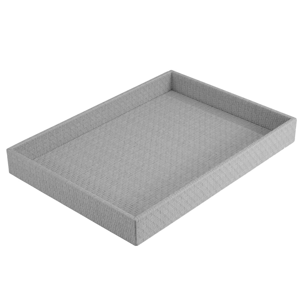 Bodrum Linens Wicker Gray Rectangular Tray