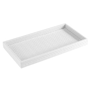 Bodrum Linens Wicker White Vanity Tray