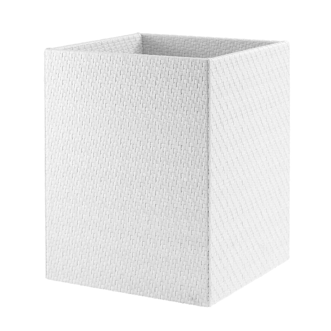 Bodrum Linens Wicker White Waste Basket