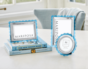 Mariposa Light Blue Acrylic Scallop Round Frame