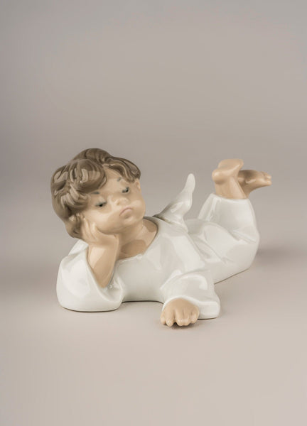 Load image into Gallery viewer, Lladro Angel Laying Down Figurine
