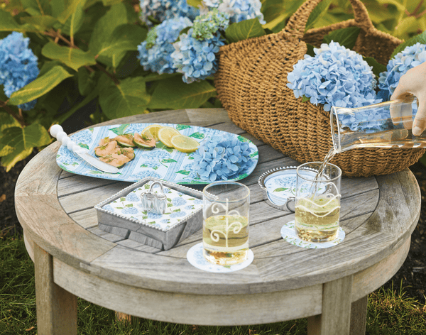 Load image into Gallery viewer, Mariposa Hydrangea Beaded Coaster Set
