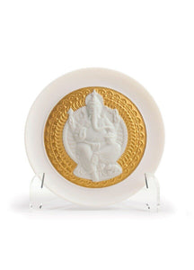 Lladro Lord Ganesha Decorative Plate - Golden Lustre