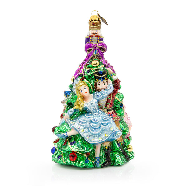 Load image into Gallery viewer, Jay Strongwater Clara and the Nutcracker Glass Ornament
