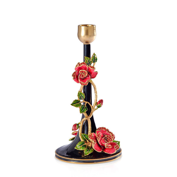 Load image into Gallery viewer, Jay Strongwater Layla Night Bloom Single Candlestick
