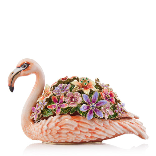 Jay Strongwater Clover Floral Flamingo Box