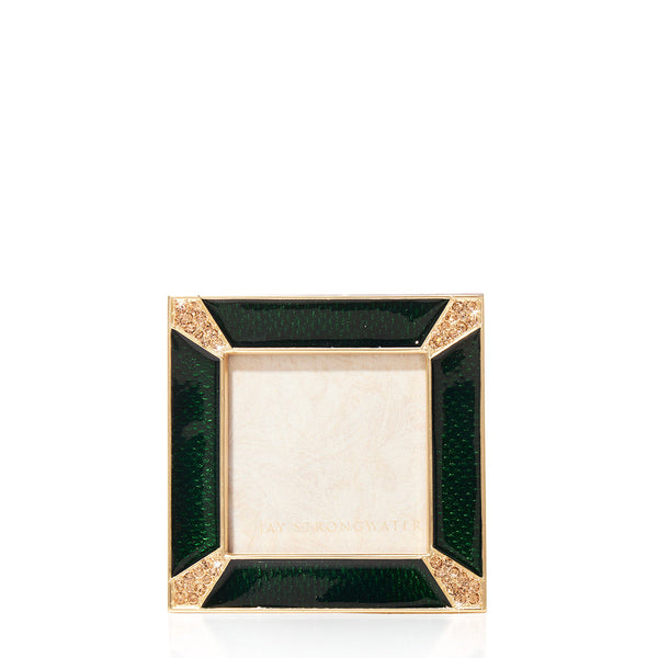 Load image into Gallery viewer, Jay Strongwater Leland Pavé Corner 2&quot; Frame - Green
