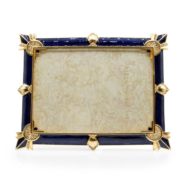 Load image into Gallery viewer, Jay Strongwater Geraldine Art Deco 5&quot; x 7&quot; Frame - Delft Garden
