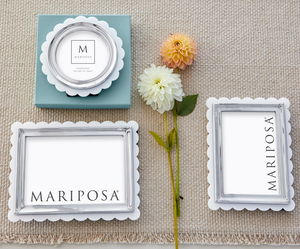 Mariposa White Acrylic Scallop Round Frame