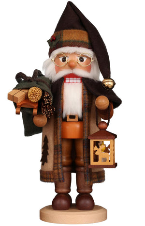 Christian Ulbricht Nutcracker - Natural Woodsy Santa With Lantern - 15"H