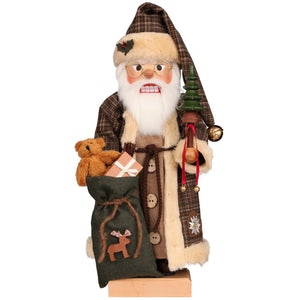 Christian Ulbricht Premium Nutcracker - Santa Claus in Brown Checkered Coat - 19.3"H