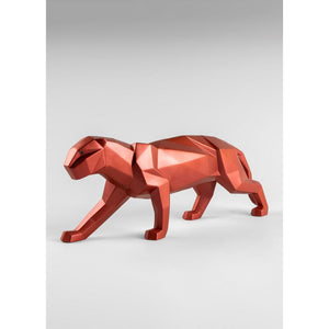 Lladro Panther Figurine - Metallic Red