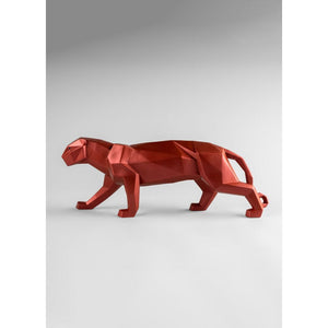 Lladro Panther Figurine - Metallic Red