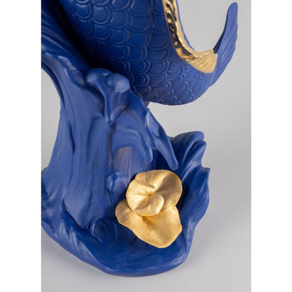 Load image into Gallery viewer, Lladro Koi Sculpture - Blue &amp; Gold - Limited Edition
