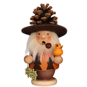 Christian Ulbricht Incense Burner - Smoker - Natural Pinecone Man With Bird - 5.75"H